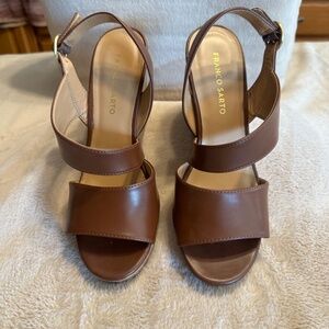 Franco Sarto Mallow Brown Strappy Wedge Platform Sandals